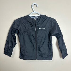 Columbia Kids XXS 4-5yoCharcoal Hooded Windbreaker Jacket Lightweight Black Coat